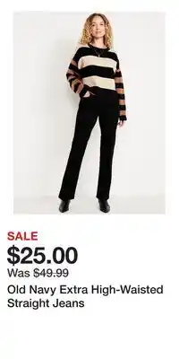 Old Navy Old Navy Extra High-Waisted Straight Jeans offer