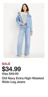 Old Navy Old Navy Extra High-Waisted Wide-Leg Jeans offer