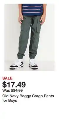 Old Navy Old Navy Baggy Cargo Pants for Boys offer