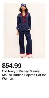 Old Navy Old Navy x Disney Minnie Mouse Ruffled Pajama Set for Women offer