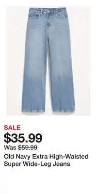 Old Navy Old Navy Extra High-Waisted Super Wide-Leg Jeans offer
