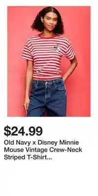 Old Navy Old Navy x Disney Minnie Mouse Vintage Crew-Neck Striped T-Shirt for Women offer
