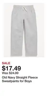 Old Navy Old Navy Straight Fleece Sweatpants for Boys offer