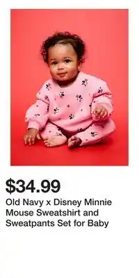 Old Navy Old Navy x Disney Minnie Mouse Sweatshirt and Sweatpants Set for Baby offer