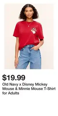 Old Navy Old Navy x Disney Mickey Mouse & Minnie Mouse T-Shirt for Adults offer