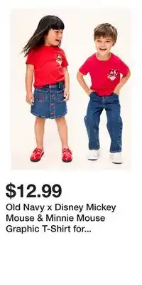 Old Navy Old Navy x Disney Mickey Mouse & Minnie Mouse Graphic T-Shirt for Toddler offer
