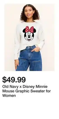 Old Navy Old Navy x Disney Minnie Mouse Graphic Sweater for Women offer