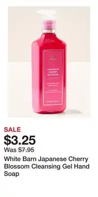 Bath & Body Works White Barn Japanese Cherry Blossom Cleansing Gel Hand Soap offer