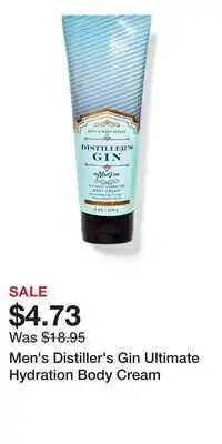 Bath & Body Works Men's Distiller's Gin Ultimate Hydration Body Cream offer