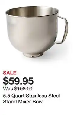 Belk 5.5 Quart Stainless Steel Stand Mixer Bowl offer