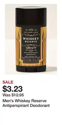 Bath & Body Works Men's Whiskey Reserve Antiperspirant Deodorant offer