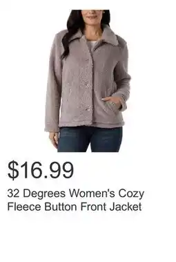 Costco 32 Degrees Women's Cozy Fleece Button Front Jacket offer