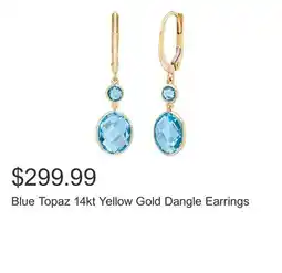 Costco Blue Topaz 14kt Yellow Gold Dangle Earrings offer
