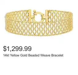 Costco 14kt Yellow Gold Beaded Weave Bracelet offer