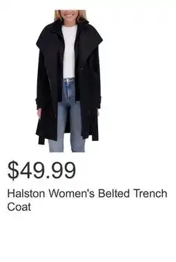 Costco Halston Women's Belted Trench Coat offer
