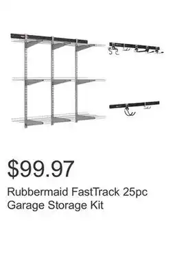 Costco Rubbermaid FastTrack 25pc Garage Storage Kit offer