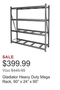Costco Gladiator Heavy Duty Mega Rack, 90 x 24 x 90 offer