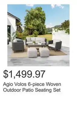 Costco Agio Volos 6-piece Woven Outdoor Patio Seating Set offer