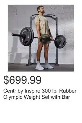 Costco Centr by Inspire 300 lb. Rubber Olympic Weight Set with Bar offer