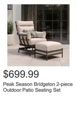 Costco Peak Season Bridgeton 2-piece Outdoor Patio Seating Set offer