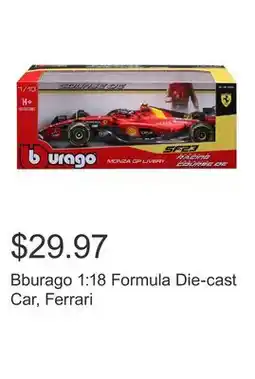 Costco Bburago 1:18 Formula Die-cast Car, Ferrari offer