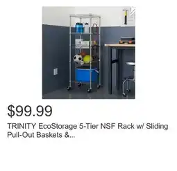 Costco TRINITY EcoStorage 5-Tier NSF Rack w/ Sliding Pull-Out Baskets & Wheels offer