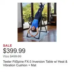 Costco Teeter FitSpine FX-3 Inversion Table w/ Heat & Vibration Cushion + Mat offer