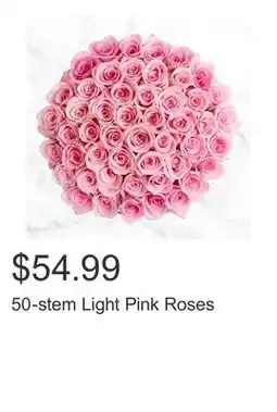 Costco 50-stem Light Pink Roses offer