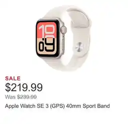 Costco Apple Watch SE 3 (GPS) 40mm Sport Band offer
