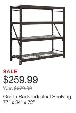Costco Gorilla Rack Industrial Shelving, 77 x 24 x 72 offer