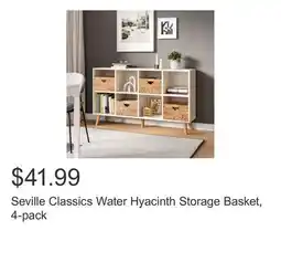 Costco Seville Classics Water Hyacinth Storage Basket, 4-pack offer