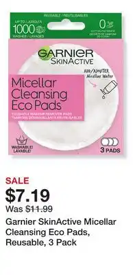 Ulta Beauty Garnier SkinActive Micellar Cleansing Eco Pads, Reusable offer