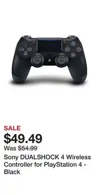 Game Stop Sony DUALSHOCK 4 Wireless Controller for PlayStation 4 - Black offer