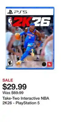 Game Stop Take-Two Interactive NBA 2K26 - PlayStation 5 offer