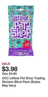 Game Stop UCC Littlest Pet Shop Trading Stickers Blind Pack (Styles May Vary) offer
