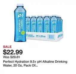 Office Depot Perfect Hydration 9.5+ pH Alkaline Drinking Water, 20 Oz, Pack Of 24 Bottles offer