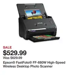 Office Depot Epson FastFoto FF-680W High-Speed Wireless Desktop Photo Scanner offer