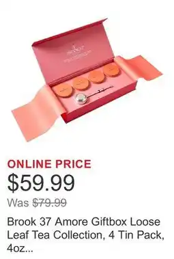 Costco Brook 37 Amore Giftbox Loose Leaf Tea Collection, 4 Tin Pack, 4oz total offer