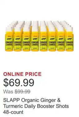 Costco SLAPP Organic Ginger & Turmeric Daily Booster Shots 48-count offer