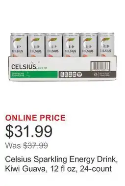 Costco Celsius Sparkling Energy Drink, Kiwi Guava, 12 fl oz, 24-count offer