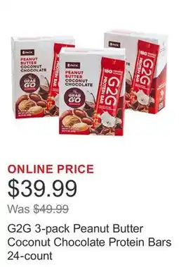 Costco G2G 3-pack Peanut Butter Coconut Chocolate Protein Bars 24-count offer