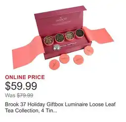 Costco Brook 37 Holiday Giftbox Luminaire Loose Leaf Tea Collection, 4 Tin Pack, 5 oz. Total offer
