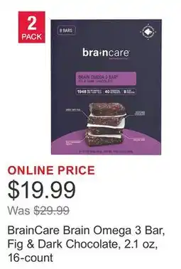 Costco BrainCare Brain Omega 3 Bar, Fig & Dark Chocolate, 2.1 oz, 16-count offer