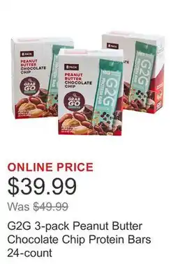 Costco G2G 3-pack Peanut Butter Chocolate Chip Protein Bars 24-count offer