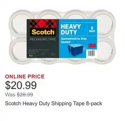 Costco Scotch Heavy Duty Shipping Tape 8-pack offer