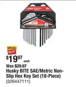 The Home Depot Husky BITE SAE/Metric Non-Slip Hex Key Set (18-Piece) offer