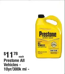 The Home Depot Prestone All Vehicles - 10yr/300k mi - Antifreeze+Coolant (1 Gal - Ready to Use) offer