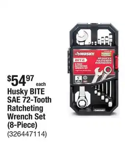 The Home Depot Husky BITE SAE 72-Tooth Ratcheting Wrench Set (8-Piece) offer