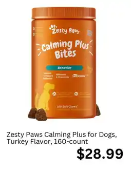 Costco Zesty paws calming plus for dogs, turkey flavor offer
