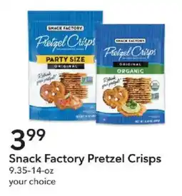 Publix Snack Factory Pretzel Crisps offer
